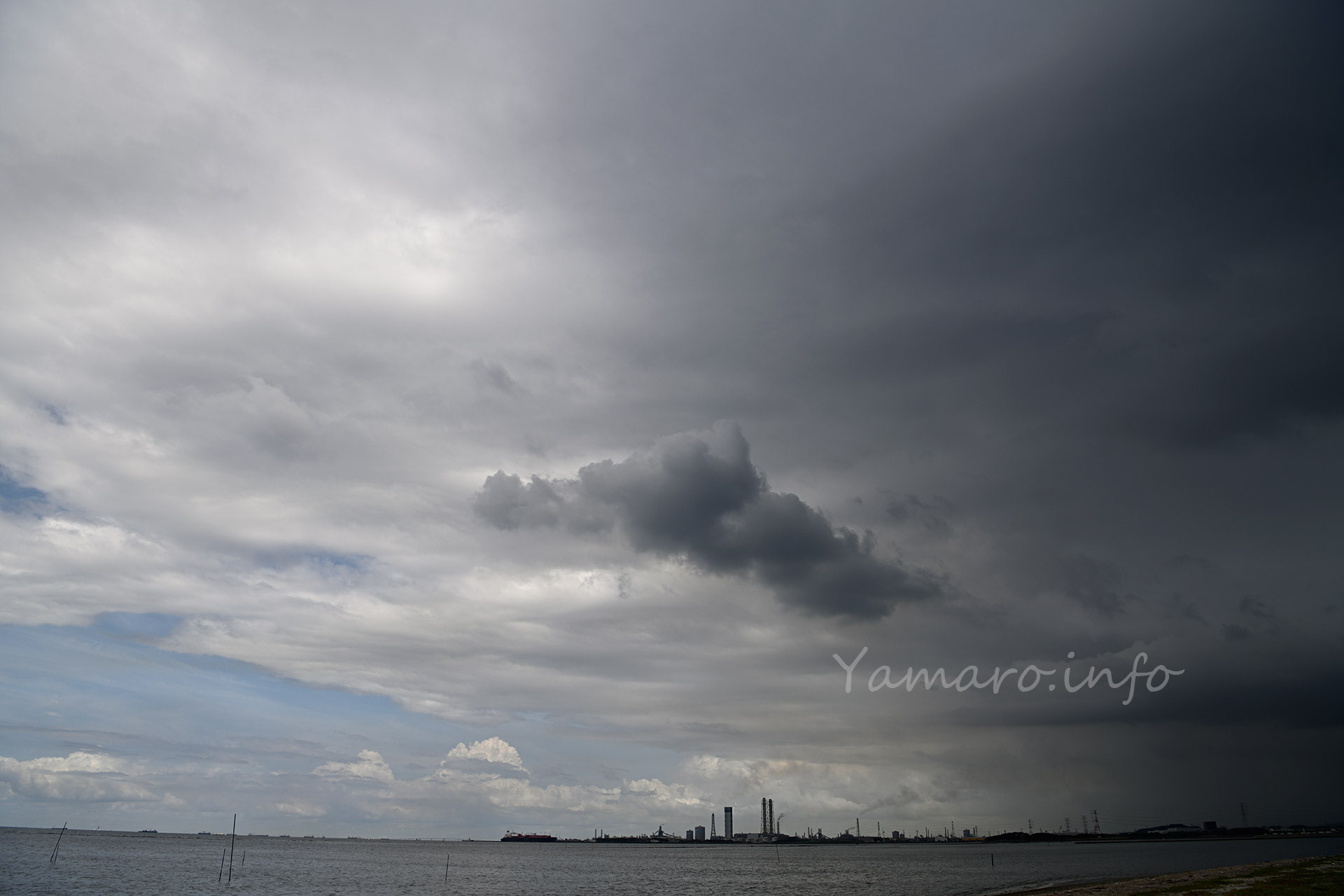 雲が迫ってきているので車で移動します。直後大雨に降られて、撮影は一時中断し、昼食タイムへ。